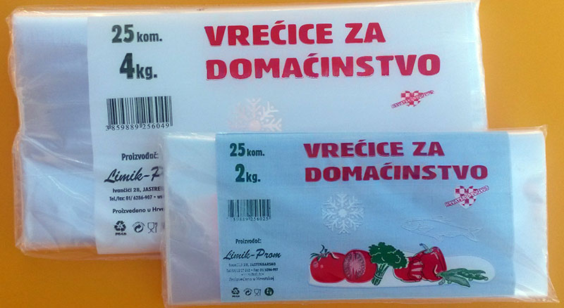 Vrećice za zamrzavanje, vrećice za domaćinstvo, s tiskom - Limik d.o.o.